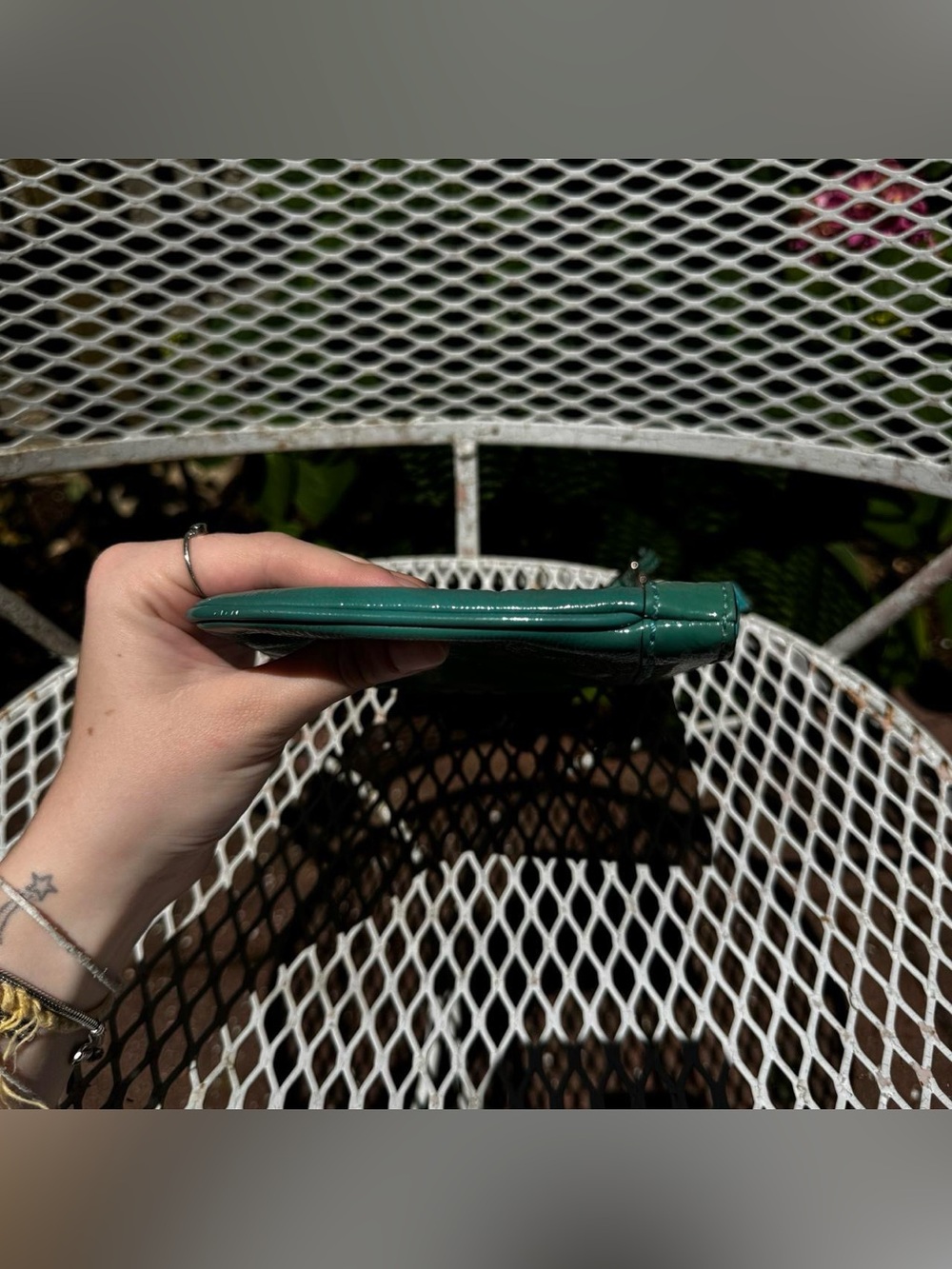 Large Green Coach Patent Leather Wristlet - Picture 5 of 7